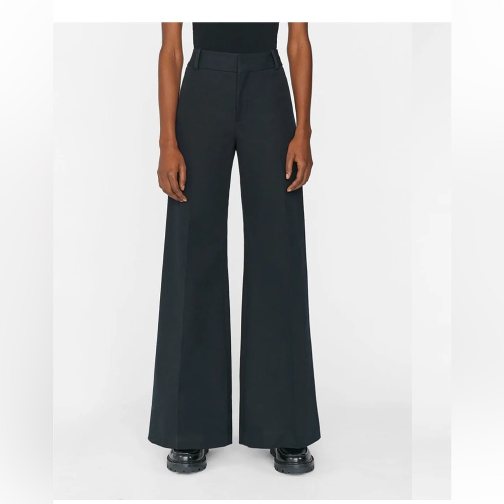 Frame Denim Black Wide-Leg Pants